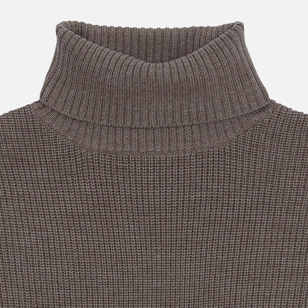 FUB Women’s Merino Wool Chunky Rollneck Sweater - Beige Melange Outlet 4 FUB Women’s Merino Wool Chunky Rollneck Sweater - Beige Melange Outlet