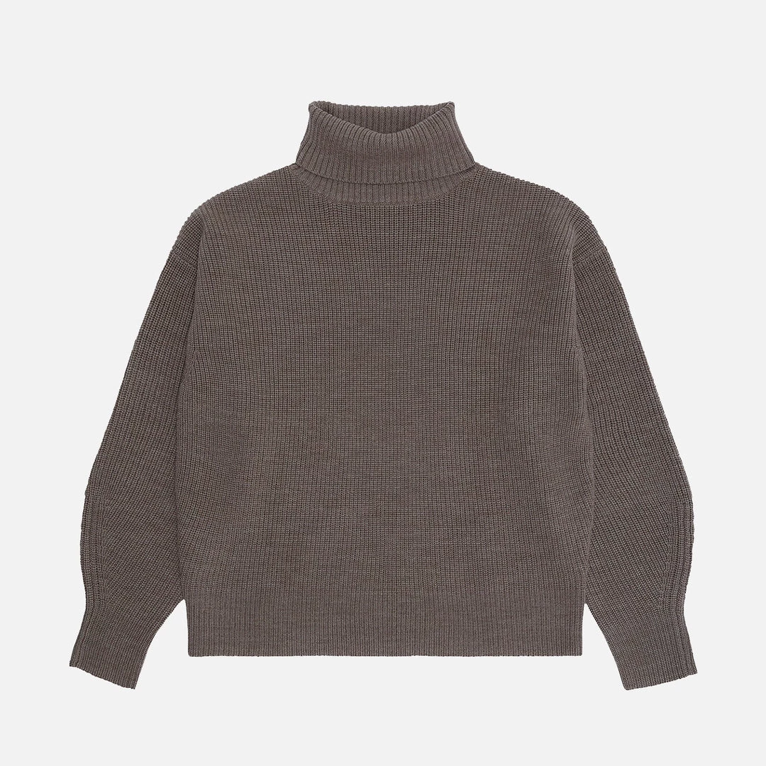 FUB Women’s Merino Wool Chunky Rollneck Sweater - Beige Melange Outlet 3 FUB Women’s Merino Wool Chunky Rollneck Sweater - Beige Melange Outlet