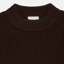 FUB Women’s Merino Wool Chunky Rib Sweater - Walnut Adults