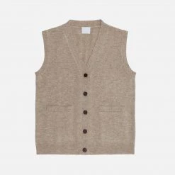 FUB Women’s Lambswool Vest - Oatmeal