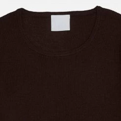 FUB Women’s Merino Wool Rib Lightweight Sweater - Walnut