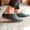 Glerups Adult's Felted Wool Open Heel Slipper - Forest Adults 1 Glerups Adult's Felted Wool Open Heel Slipper - Forest Adults