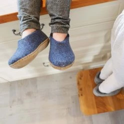 Glerups Felted Wool Slipper Shoe - Denim Shoes