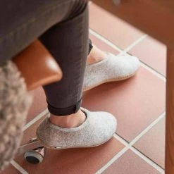 Glerups Adult's Felted Wool Slipper Shoe - Grey Adults 13 Glerups Adult's Felted Wool Slipper Shoe - Grey Adults