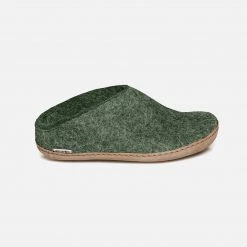 Glerups Adult's Felted Wool Open Heel Slipper - Forest Adults