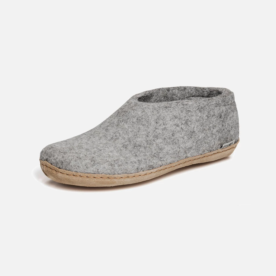 Glerups Adult's Felted Wool Slipper Shoe - Grey Adults 7 Glerups Adult's Felted Wool Slipper Shoe - Grey Adults