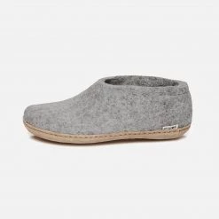 Glerups Adult's Felted Wool Slipper Shoe - Grey Adults 15 Glerups Adult's Felted Wool Slipper Shoe - Grey Adults