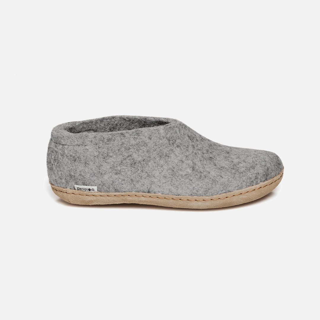 Glerups Adult's Felted Wool Slipper Shoe - Grey Adults 4 Glerups Adult's Felted Wool Slipper Shoe - Grey Adults