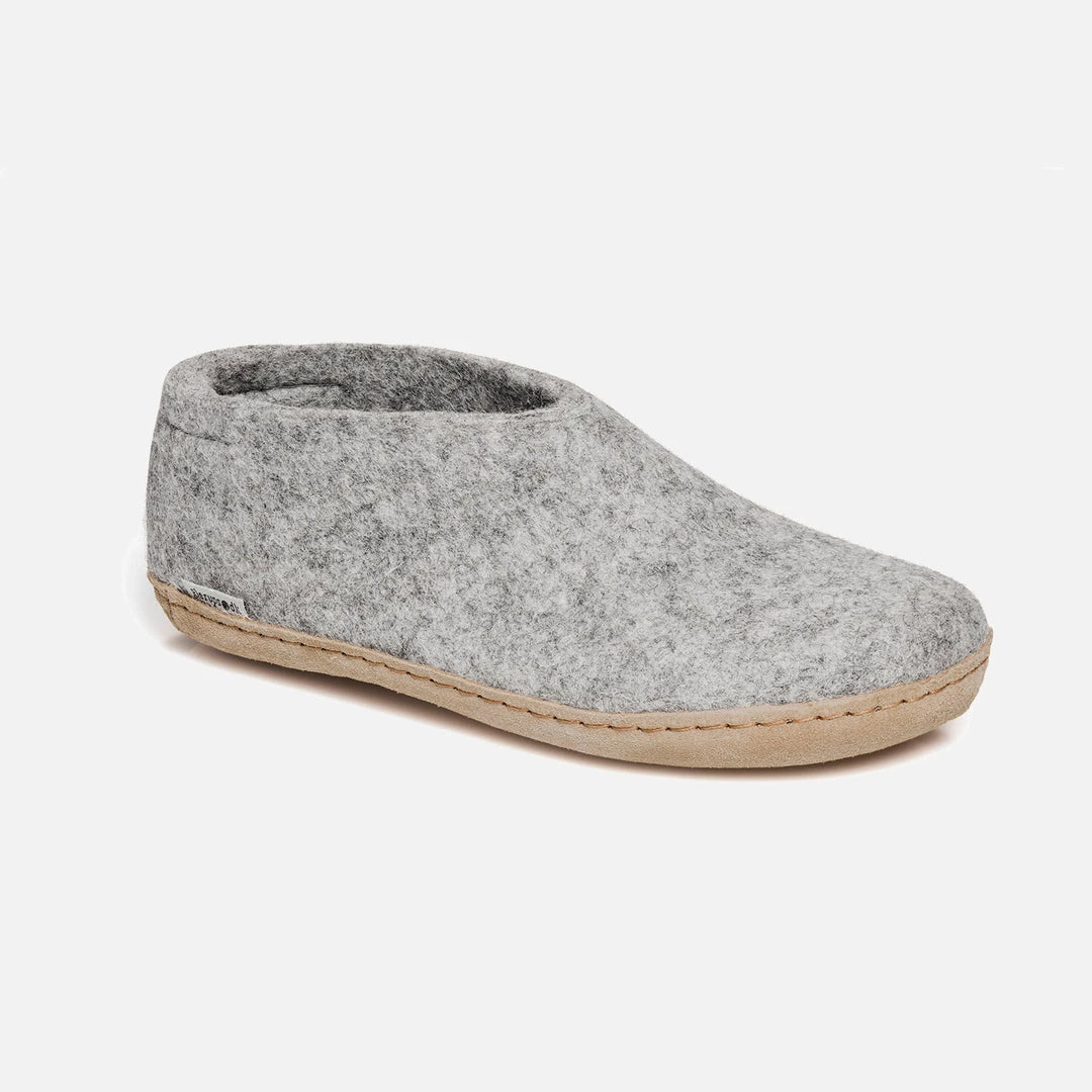 Glerups Adult's Felted Wool Slipper Shoe - Grey Adults 9 Glerups Adult's Felted Wool Slipper Shoe - Grey Adults
