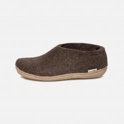Glerups Adult's Felted Wool Slipper Shoe - Brown 10 Glerups Adult's Felted Wool Slipper Shoe - Brown