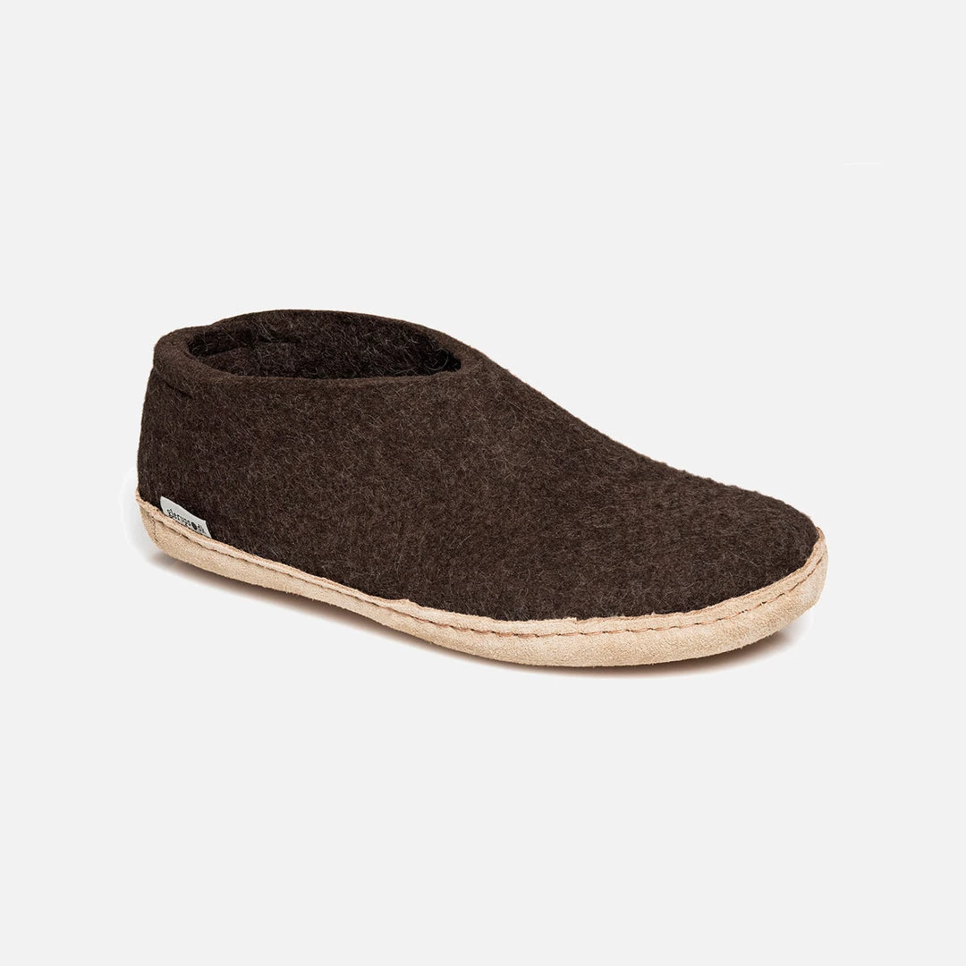 Glerups Adult's Felted Wool Slipper Shoe - Brown 5 Glerups Adult's Felted Wool Slipper Shoe - Brown