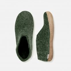 Glerups Adults Adult's Felted Wool Slipper Shoe - Forest