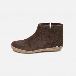 Glerups Adult's Felted Wool Slipper Boot - Brown 10 Glerups Adult's Felted Wool Slipper Boot - Brown