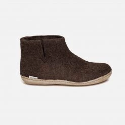 Glerups Adult's Felted Wool Slipper Boot - Brown