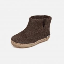 Glerups Shoes Felted Wool Slipper Boot - Brown