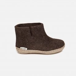 Glerups Shoes Felted Wool Slipper Boot - Brown