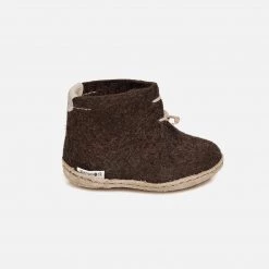 Glerups Felted Wool Toddler Slipper Boot - Brown