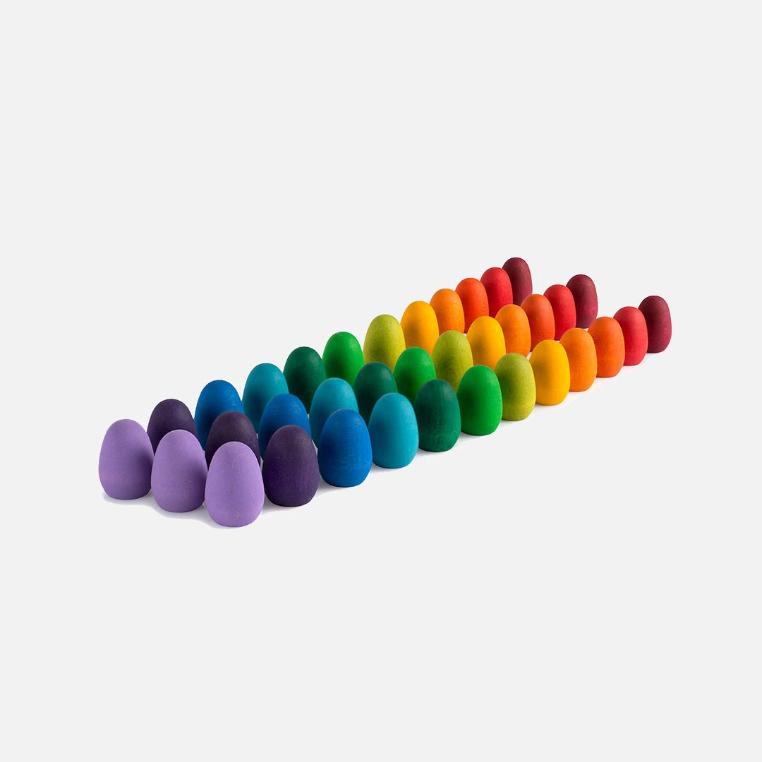 Grapat Wooden Rainbow Eggs Mandala - 36 Pieces SALE 4 Grapat Wooden Rainbow Eggs Mandala - 36 Pieces SALE