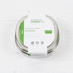 A Slice Of Green Stainless Steel Bundi Square Container