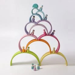 Grimms 12 Piece Wooden Rainbow - Pastel 13 Grimms 12 Piece Wooden Rainbow - Pastel