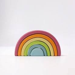 Grimms 6 Piece Wooden Rainbow - Pastel Toys 13 Grimms 6 Piece Wooden Rainbow - Pastel Toys