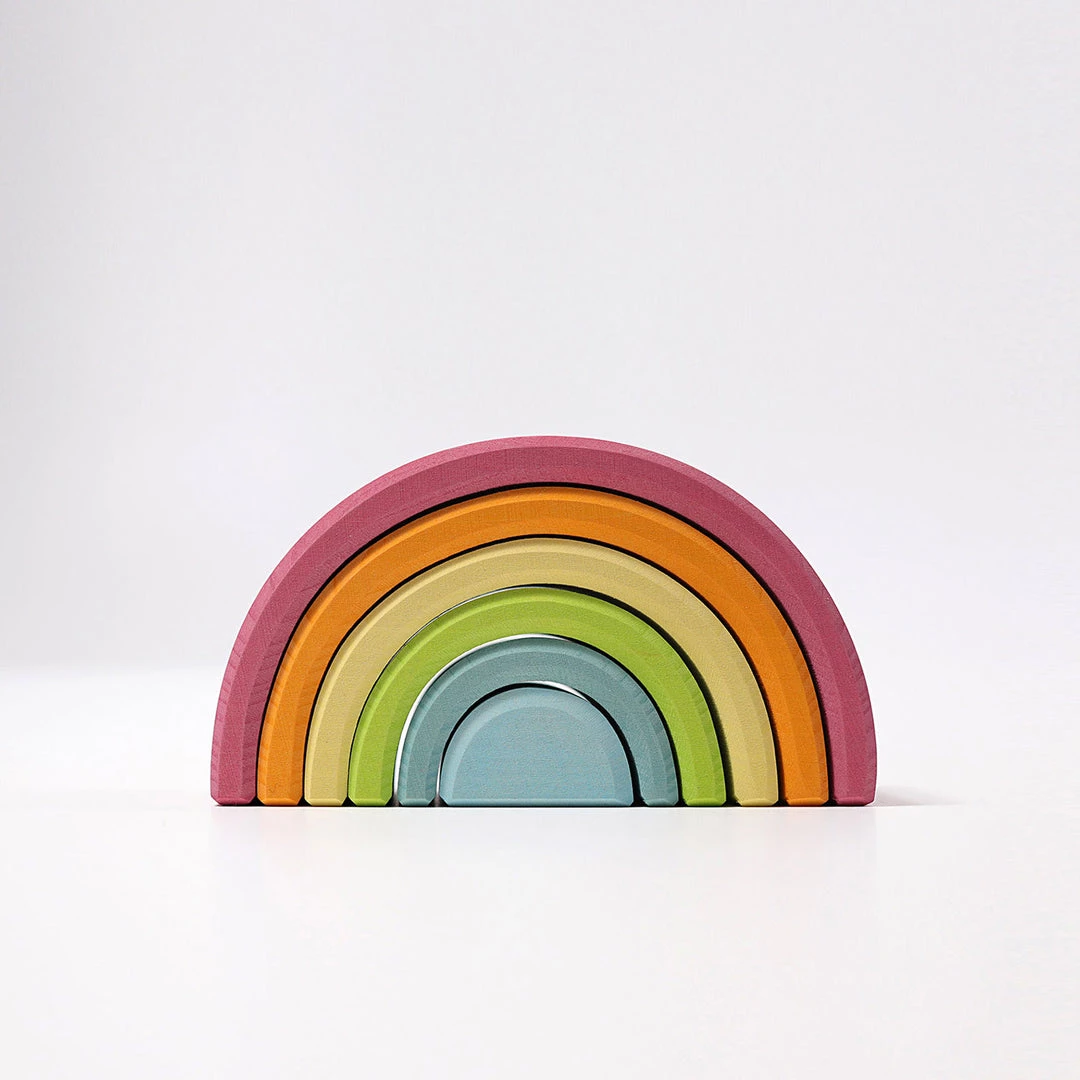 Grimms 6 Piece Wooden Rainbow - Pastel Toys 7 Grimms 6 Piece Wooden Rainbow - Pastel Toys