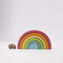 Grimms 6 Piece Wooden Rainbow - Pastel Toys 15 Grimms 6 Piece Wooden Rainbow - Pastel Toys