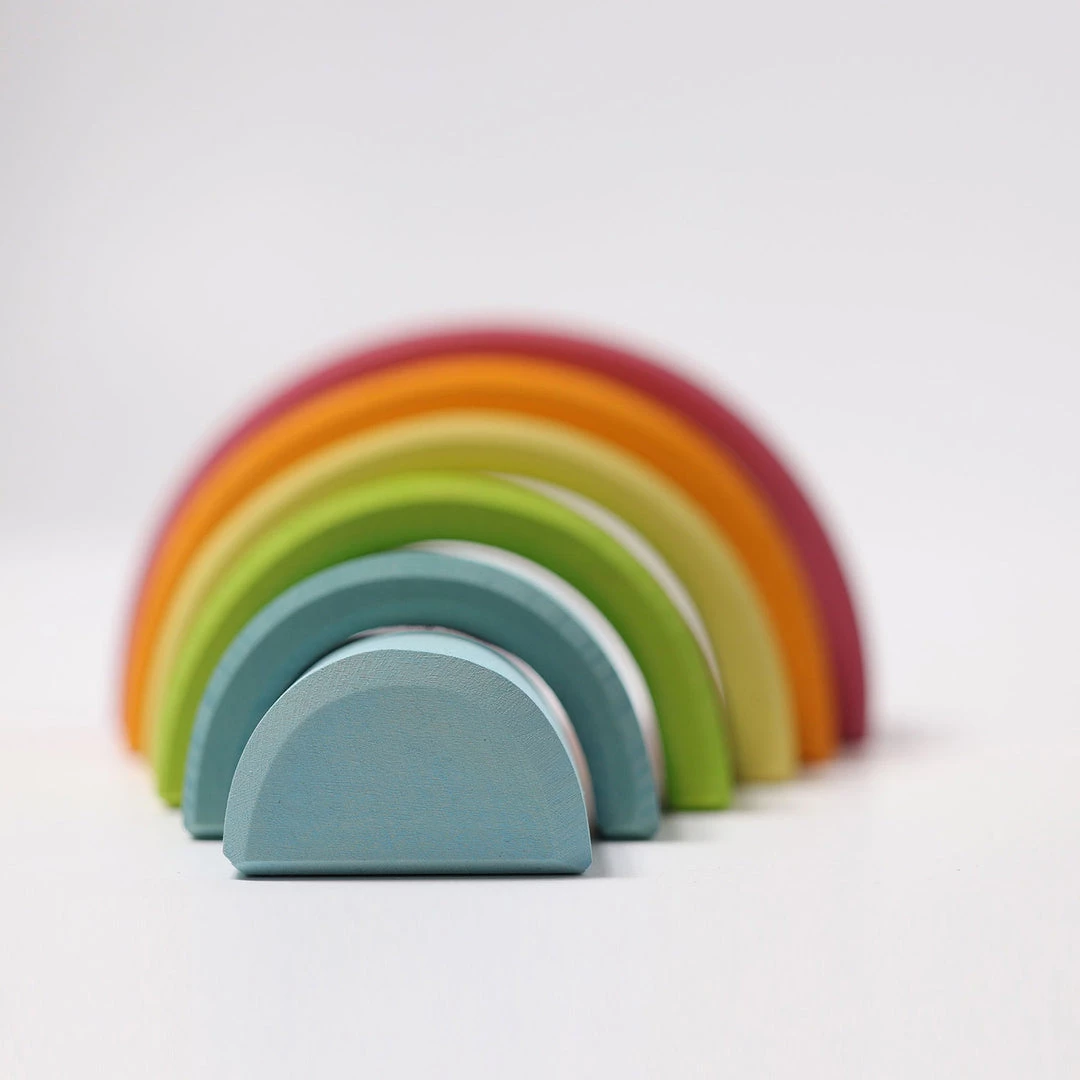 Grimms 6 Piece Wooden Rainbow - Pastel Toys 8 Grimms 6 Piece Wooden Rainbow - Pastel Toys