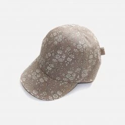 Huttelihut Cotton Cap With Bow - Liberty Print Camel Cotton & Linen