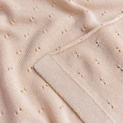 Hvid Merino Wool Bibi Pointelle Blanket/Swaddle - Oat Baby Gifts