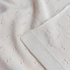 Hvid Merino Wool Bibi Pointelle Blanket/Swaddle - Off White Baby Sleep & Blankets
