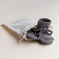 Hvid Baby Wool Merino Wool Booties - Otter