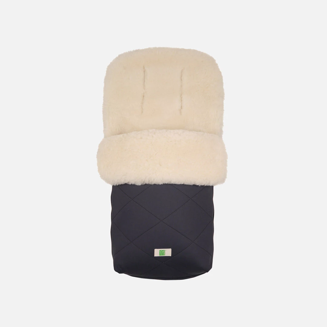 Kaiser Organic Cotton Vegetable/Mimosa Tanned Sheepskin Universal Pushchair Footmuff - Dark Anthracite 3 Kaiser Organic Cotton Vegetable/Mimosa Tanned Sheepskin Universal Pushchair Footmuff - Dark Anthracite
