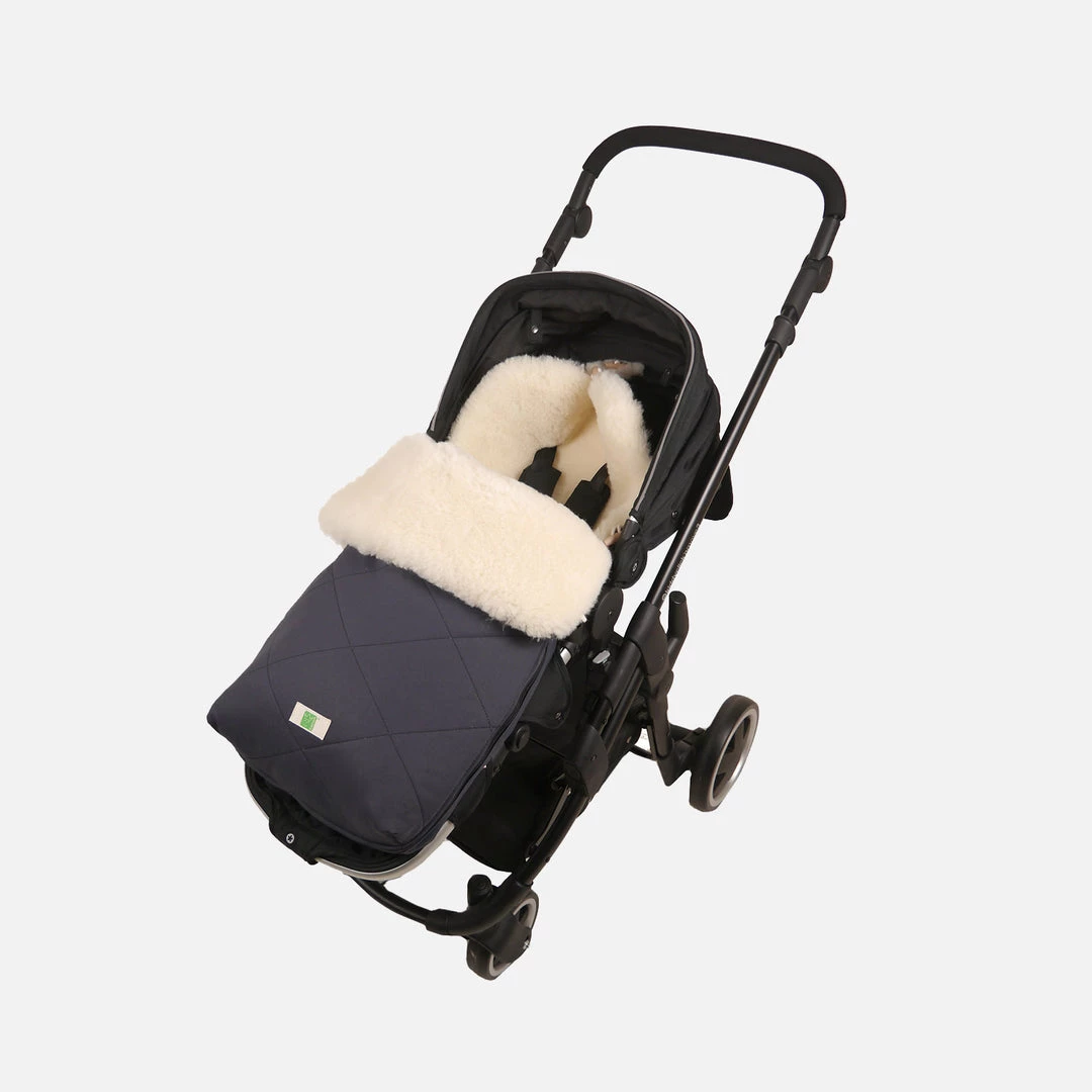 Kaiser Organic Cotton Vegetable/Mimosa Tanned Sheepskin Universal Pushchair Footmuff - Dark Anthracite 7 Kaiser Organic Cotton Vegetable/Mimosa Tanned Sheepskin Universal Pushchair Footmuff - Dark Anthracite