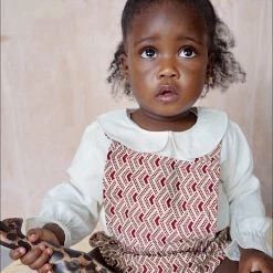 Kamso Baby Wax Cotton Anwuli Romper - Plum Fawn Cotton & Linen