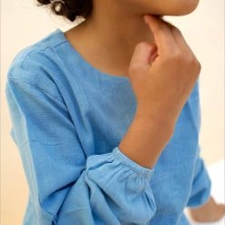 Kamso Cotton & Linen Cotton Mali Shirt - Light Indigo