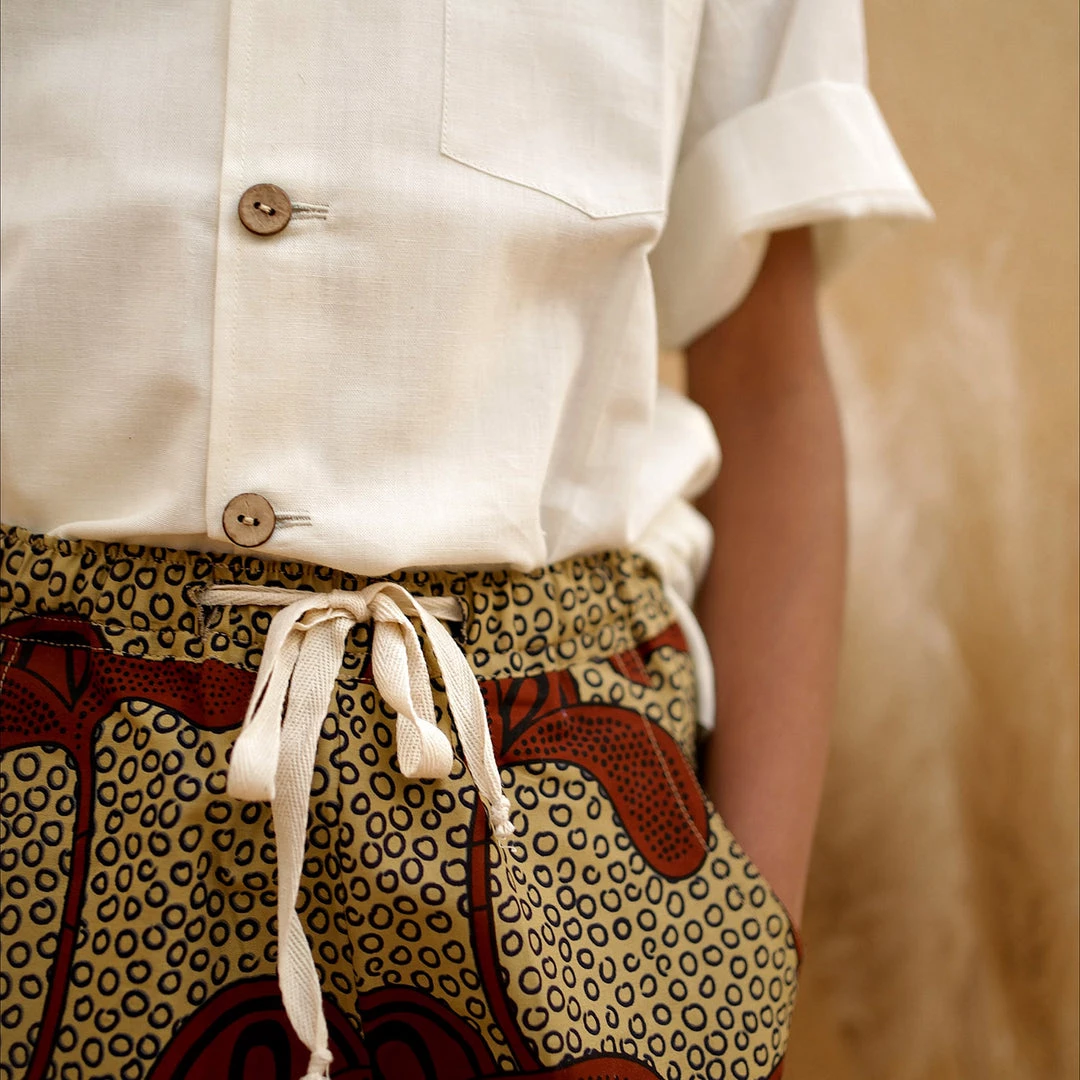 Kamso Cotton & Linen Wax Cotton Remi Trousers - Hazel Sprout 9 Kamso Cotton & Linen Wax Cotton Remi Trousers - Hazel Sprout