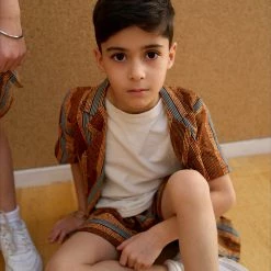 Kamso Wax Cotton Temi Shorts - Golden Stripe