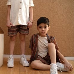 Kamso Wax Cotton Temi Shorts - Golden Stripe