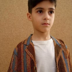 Kamso Wax Cotton Temi Shirt - Golden Stripe Cotton & Linen 12 Kamso Wax Cotton Temi Shirt - Golden Stripe Cotton & Linen