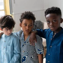 Kamso Cotton Malam Shirt - Light Indigo