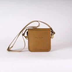 Kate Sheridan Leather Square Web Strap Tab Bag - Olive SALE