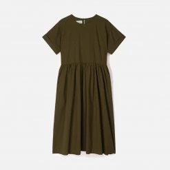 Kate Sheridan SALE Women's Cotton Summer Flow Dress - Olive Seersucker