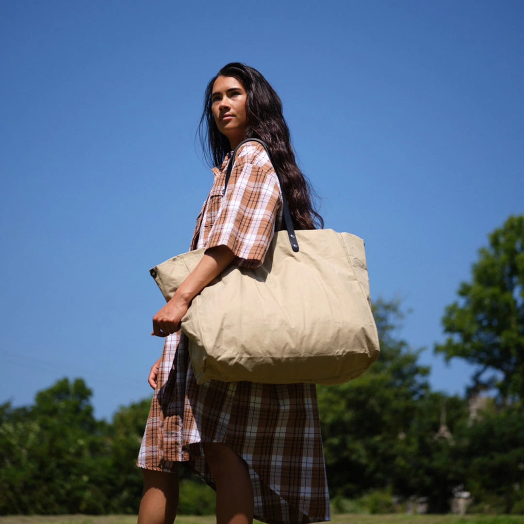 Kate Sheridan Waxed Cotton Giga Tote - Beige SALE 3 Kate Sheridan Waxed Cotton Giga Tote - Beige SALE