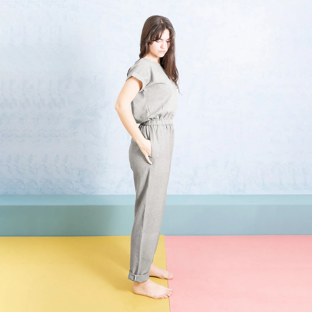 Ketiketa Women's Hand Woven Cotton Adéle Jumpsuit - Teal SALE 3 Ketiketa Women's Hand Woven Cotton Adéle Jumpsuit - Teal SALE