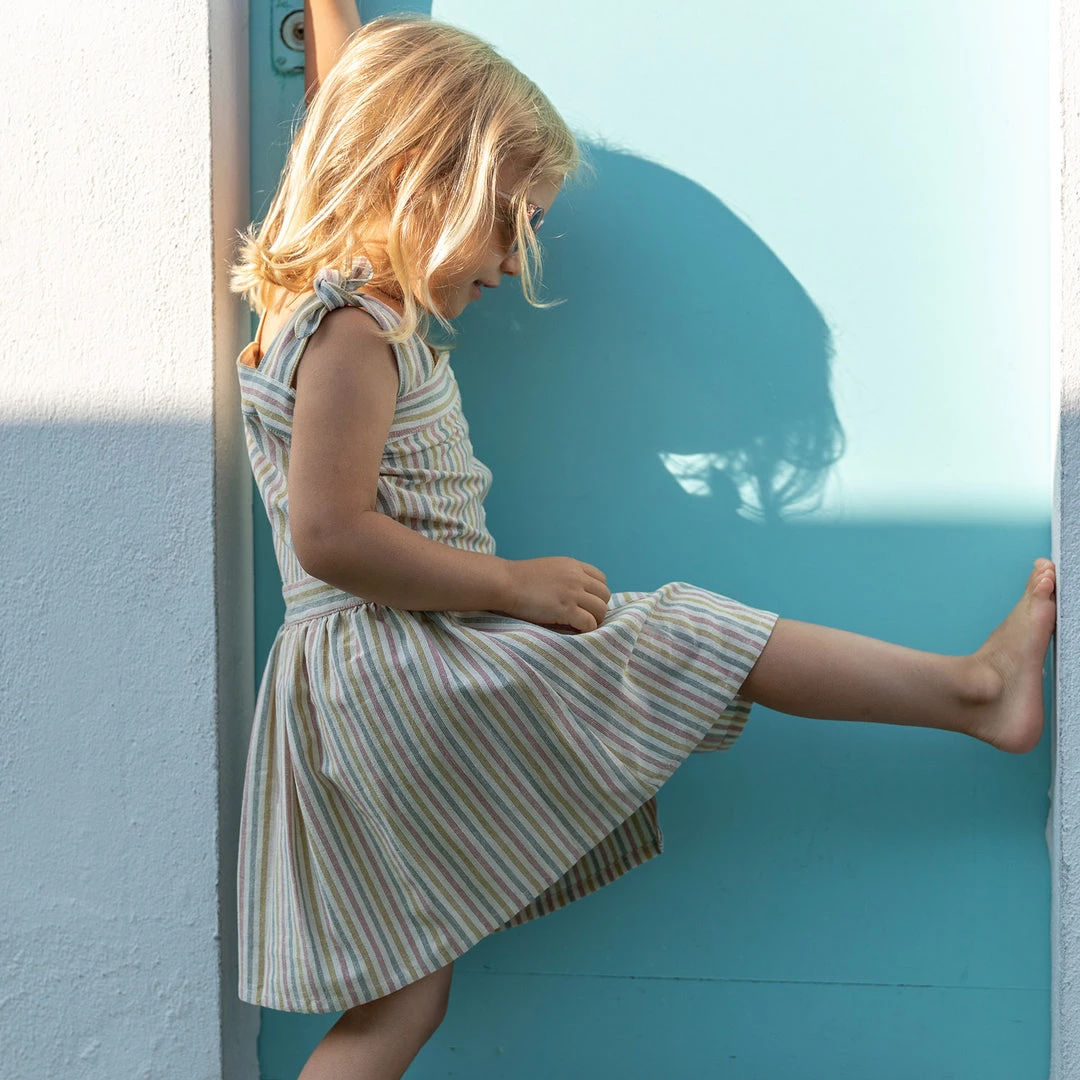 Ketiketa SALE Hand Woven Cotton Hazel Dress - Rainbow Stripe 4 Ketiketa SALE Hand Woven Cotton Hazel Dress - Rainbow Stripe