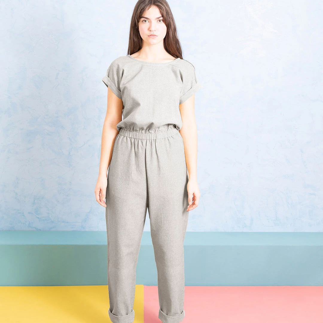 Ketiketa Women's Hand Woven Cotton Adéle Jumpsuit - Teal SALE 5 Ketiketa Women's Hand Woven Cotton Adéle Jumpsuit - Teal SALE