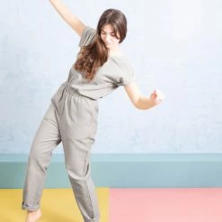 Ketiketa Women's Hand Woven Cotton Adéle Jumpsuit - Teal SALE 9 Ketiketa Women's Hand Woven Cotton Adéle Jumpsuit - Teal SALE