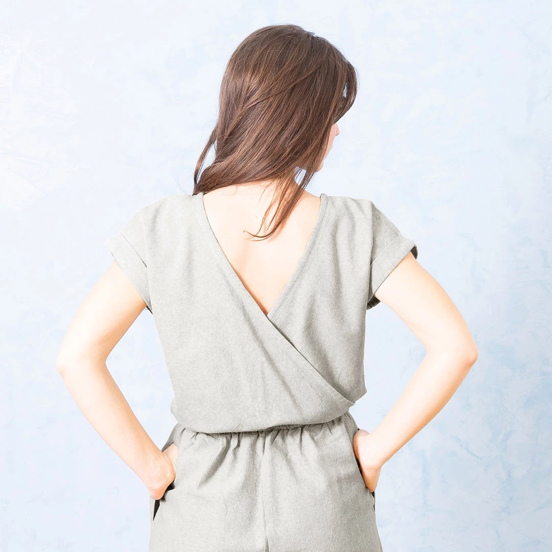 Ketiketa Women's Hand Woven Cotton Adéle Jumpsuit - Teal SALE 4 Ketiketa Women's Hand Woven Cotton Adéle Jumpsuit - Teal SALE