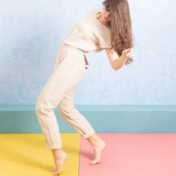 Ketiketa Women's Hand Woven Cotton Adéle Jumpsuit - Rainbow Stripe